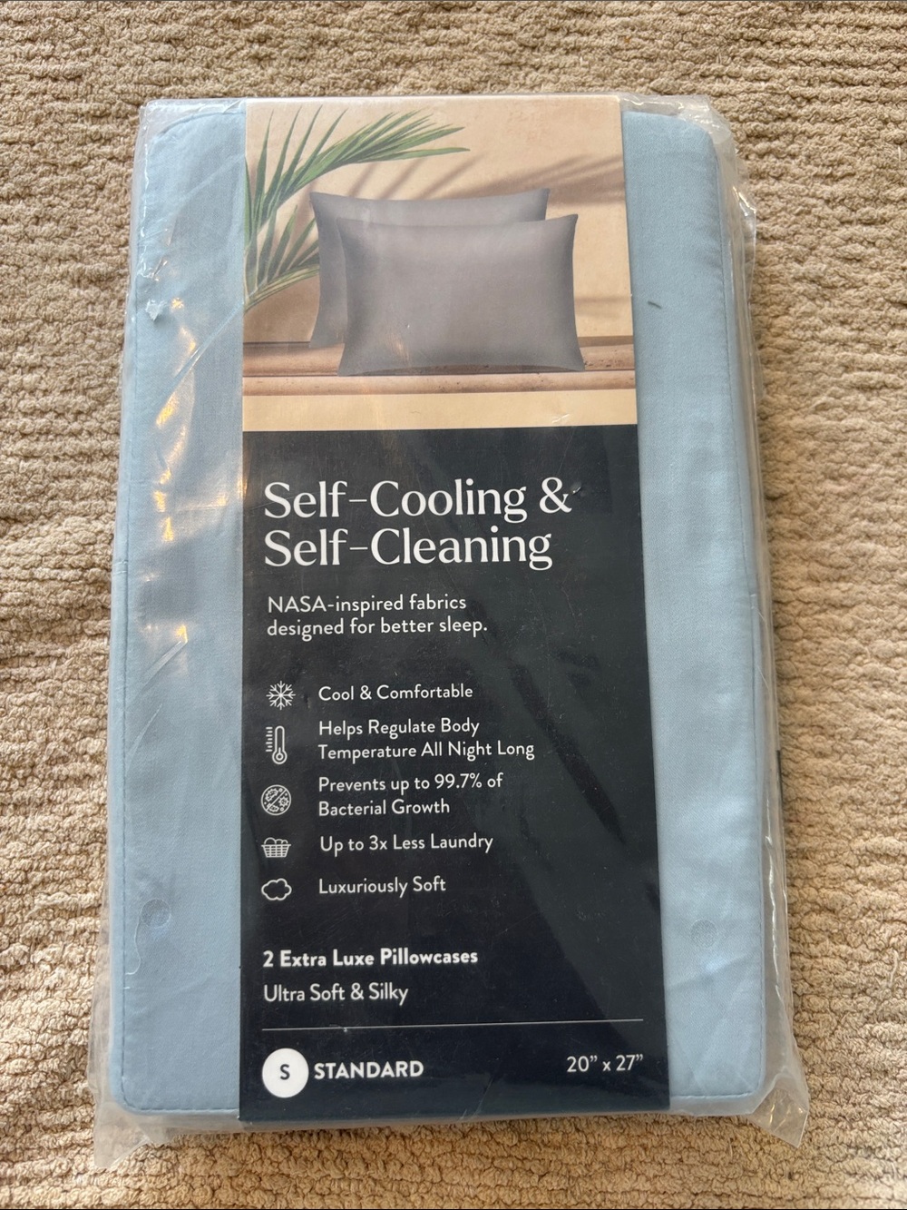 Miracle Light Blue Self-Cooling Pillowcases